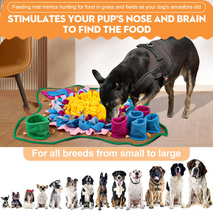 Pet Snuffle Mat for Dogs Interactive Feed Game Sunflower Suction Cups Dog Treats Feeding Mat With Puzzles Encourages Natural Foraging Skills1