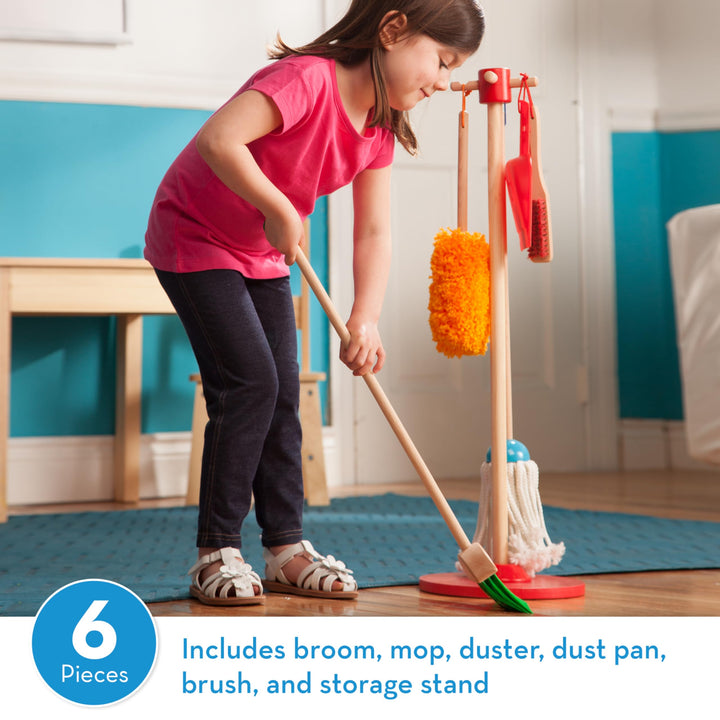 Melissa & Doug, Let’s Play House! Dust! Sweep! Mop! Pretend Play Toy Set for Kids | Cleaning Wooden Toys for Children