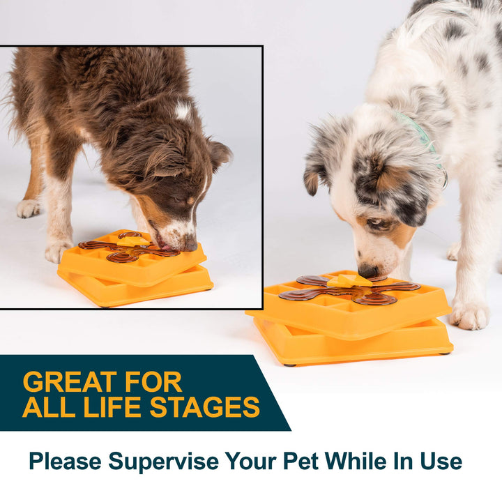 OurPets Waffle Interactive Puzzle Game Dog Toys (Dog Puzzle Dog Toy-Great Alternative to Snuffle Mat for Dogs & Slow Feeder Dog Bowls) Dog Puzzle, Cat Puzzle & Interactive Dog Toys for Dog Treats