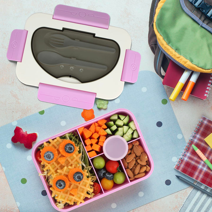 Purple 5-Compartment Reusable Bento Lunch Box