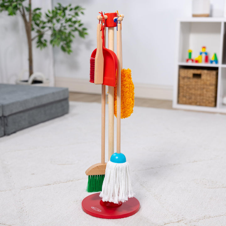 Melissa & Doug, Let’s Play House! Dust! Sweep! Mop! Pretend Play Toy Set for Kids | Cleaning Wooden Toys for Children