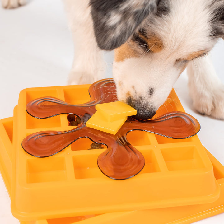 OurPets Waffle Interactive Puzzle Game Dog Toys (Dog Puzzle Dog Toy-Great Alternative to Snuffle Mat for Dogs & Slow Feeder Dog Bowls) Dog Puzzle, Cat Puzzle & Interactive Dog Toys for Dog Treats