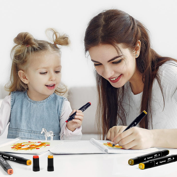 80-Color Double Tip Marker Set with Carrying Case for Artists