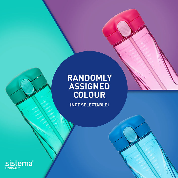 Hydrate Quick Flip Water Bottle - 520ml | BPA Free | With Straw | Assorted Colors