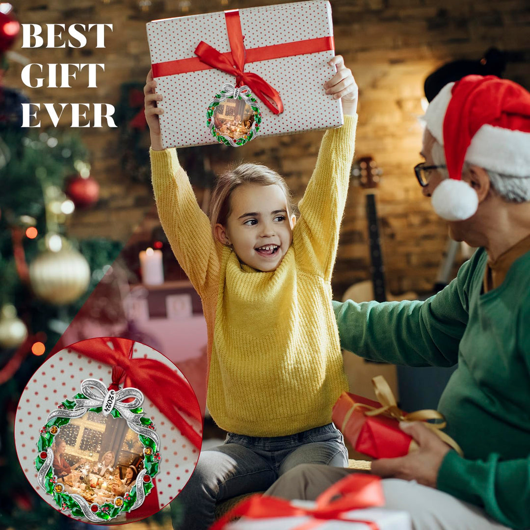 Christmas Wreath Metal Photo Frame Ornament