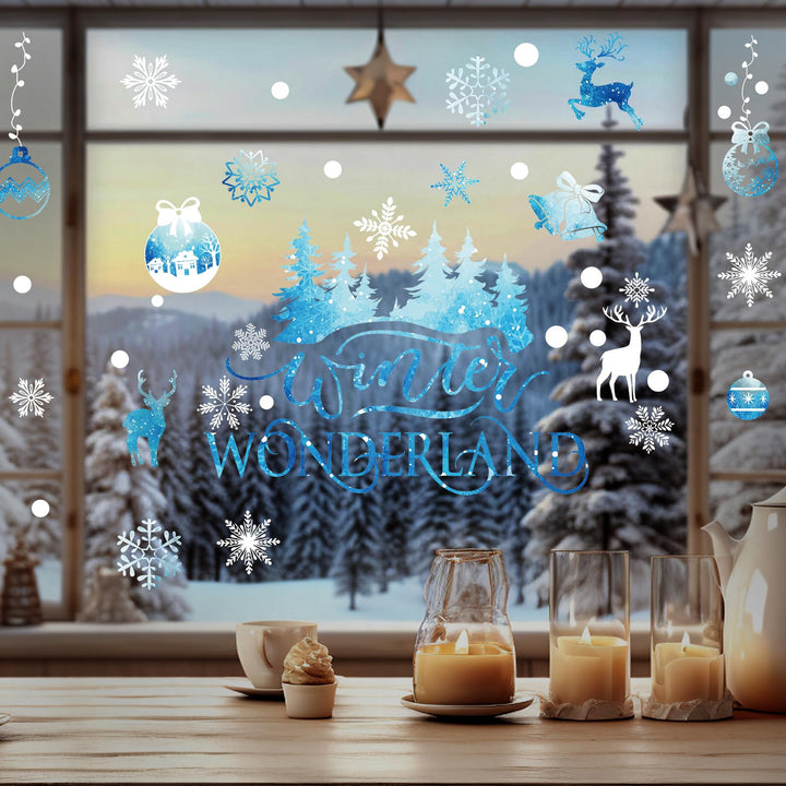 172 Pcs Christmas Snowflake Window Clings