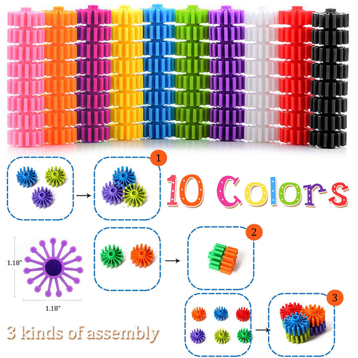 Interlocking Gears STEM Building Toys for Girls & Boys