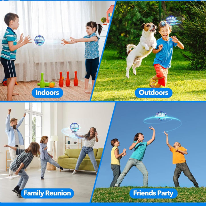 bestyks Flying Orb Ball Orb Pro Spinner Mini Drone Ball For 6 + Year Old Kids Hover Balls Boomerang Ball Fly Orbi Pro Flying Spinner Mini Hover Drone Toys - Blue