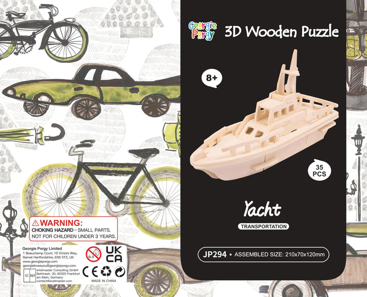 Georgie Porgy 3D Wooden Puzzles DIY Models Kits for Kids Dinosaur Airplane Woodcraft
