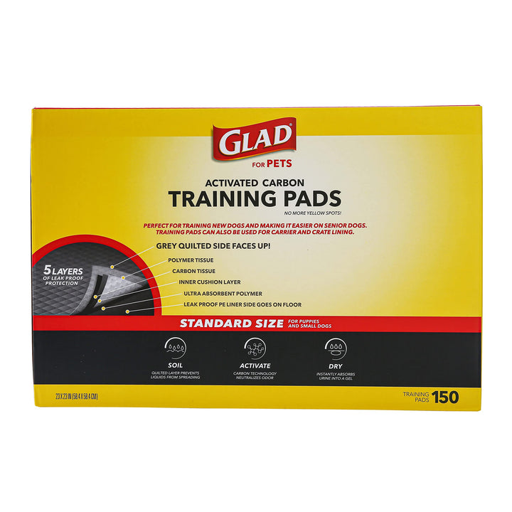 Glad for Pets Black Charcoal Puppy Pads | Puppy Potty Training Pads That ABSORB & NEUTRALIZE Urine Instantly