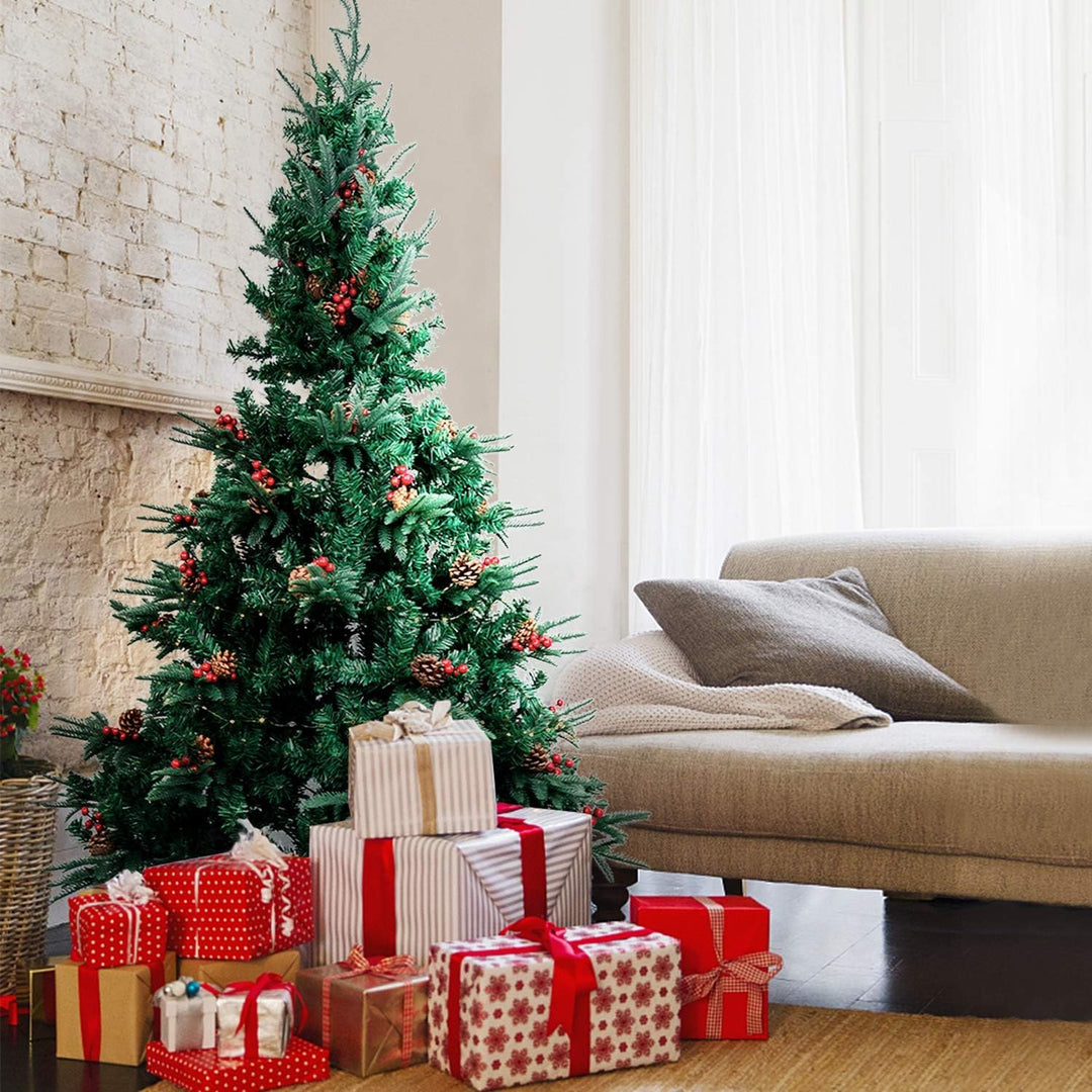 7FT PVC Christmas Tree with Pine Cones