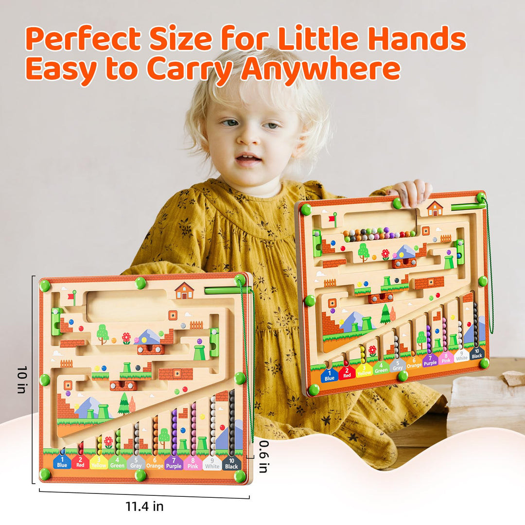 HuaaxtLang Magnetic Color and Number Maze, Montessori Toys for 2 3 4 5 Year Old Boys Girls, Fine Motor Skills Toys for Toddlers, Color Sorting Board, Preschool Learning Resources