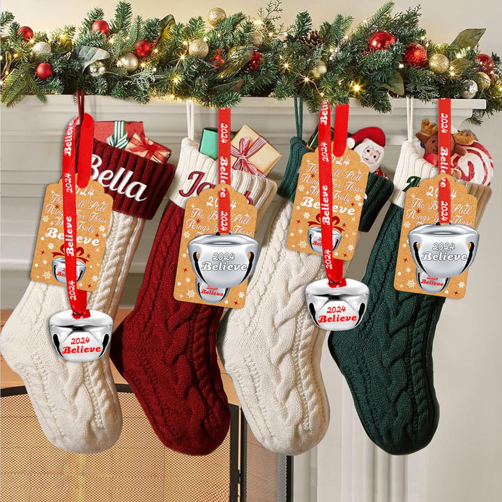 30-Pack Silver Jingle Bells for Christmas Decor
