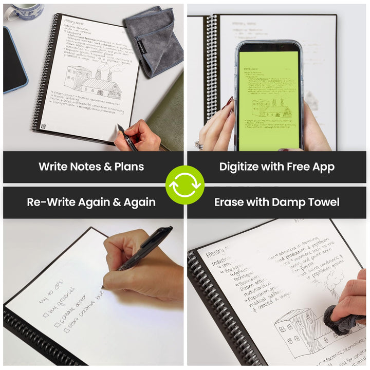 Teal Smart Notepad A5 - Reusable Digital Notebook with Frixion Pen