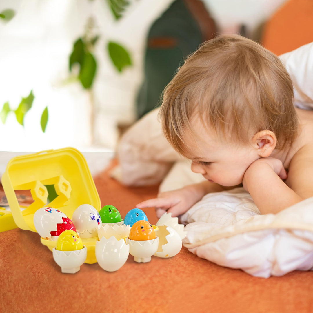 Egg Color & Shape Sorter Puzzle Toy for Kids