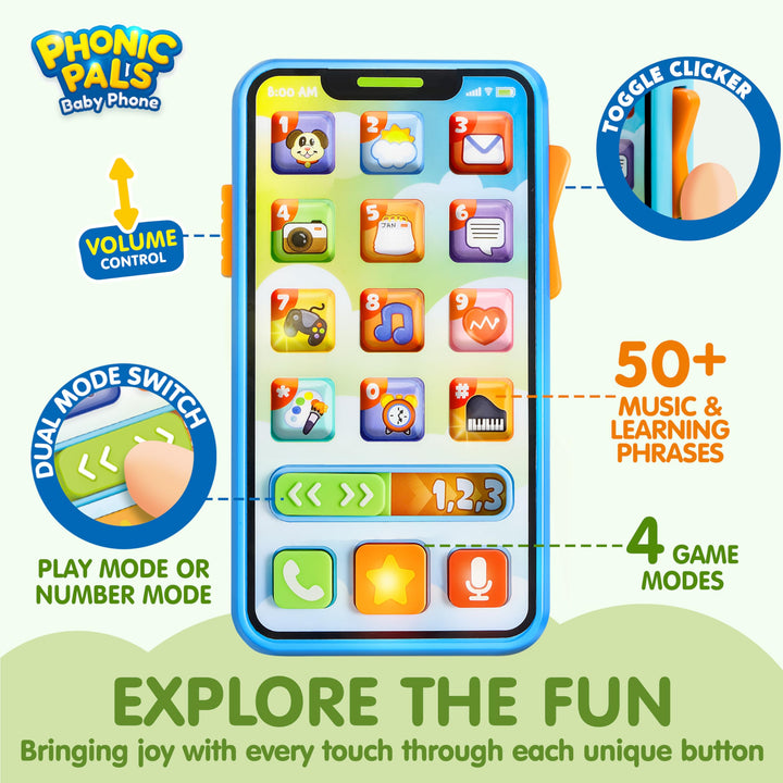 JOYIN Baby Musical Toy Phone and Car Keys Teether Set, 60+ Music and Learning Phrases, Baby Learning Toys 6-12 Months, Toddler Birthday Gifts for 1 2 3+ Year Old Girs Boy Toys