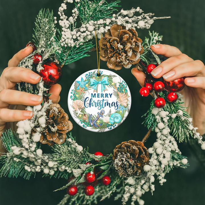 Ceramic Beach-Themed Christmas Ornaments