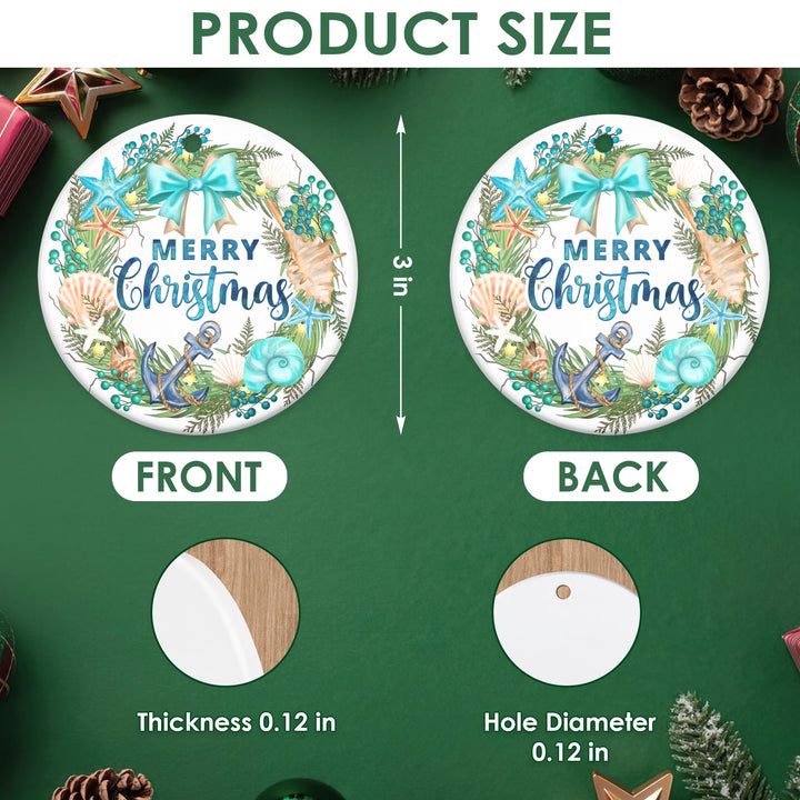Ceramic Beach-Themed Christmas Ornaments