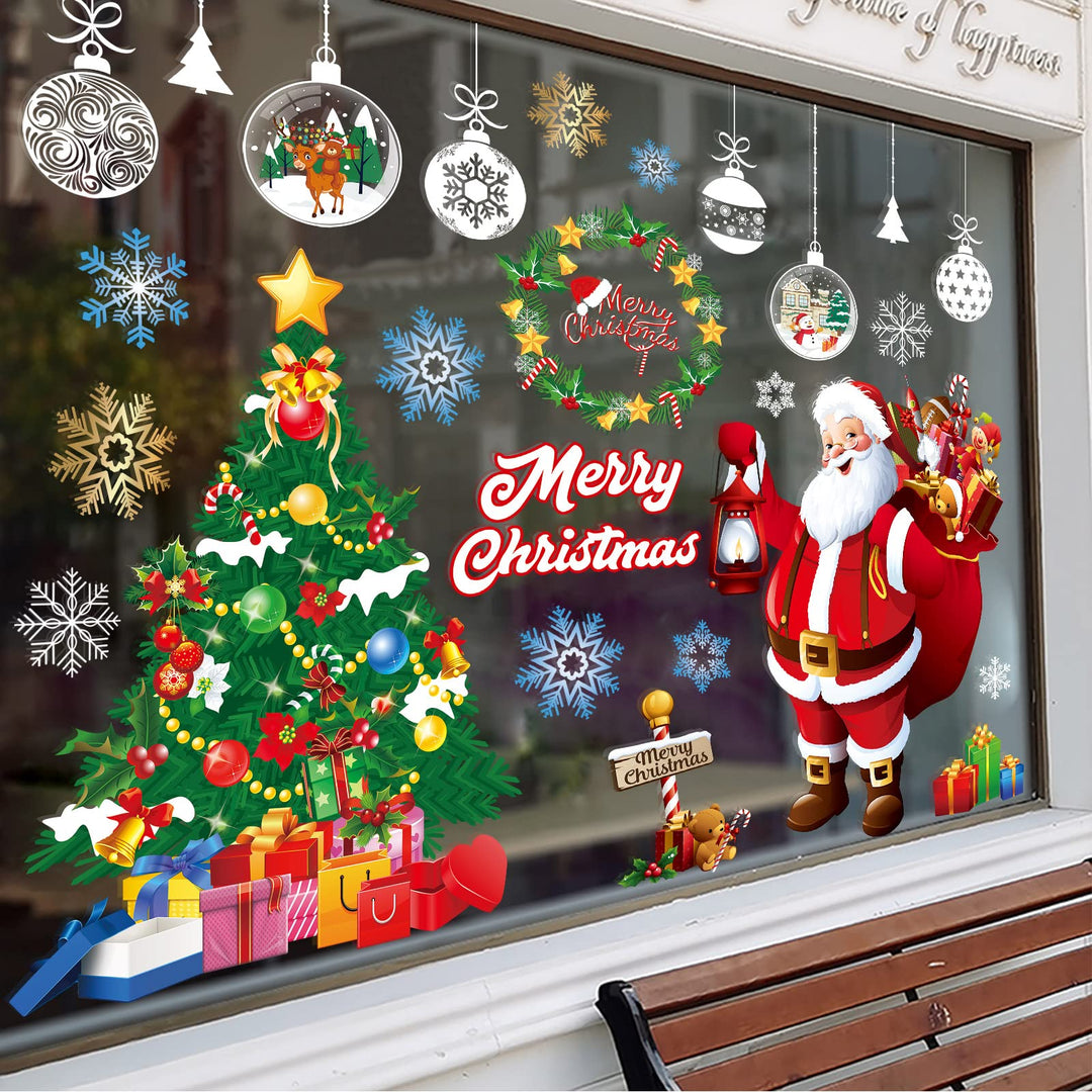 Large Reusable Xmas Window Clings