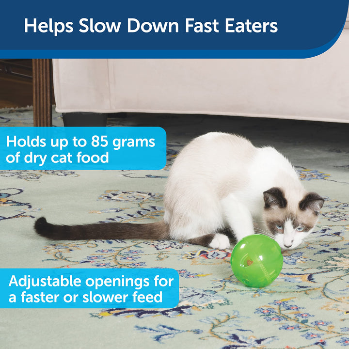 PetSafe Pet Supplies SlimCat Food-Dispensing Cat Toy Green, Treat Toy, Interactive Food Dispenser