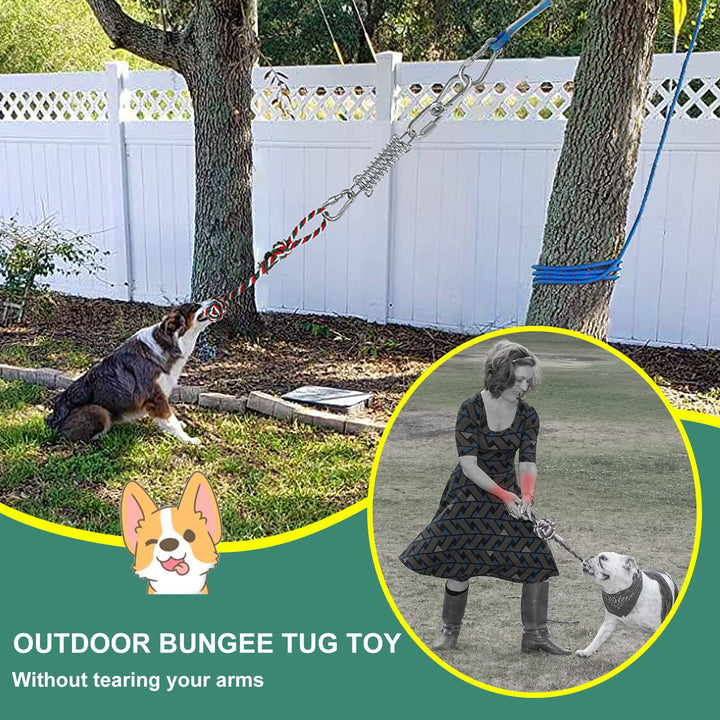 Dog Outdoor Bungee Solo Hanging Toy, Tether Tug of War Dog Toys for Pitbull & Small Large Aggressive Chewers Dogs to Exercise