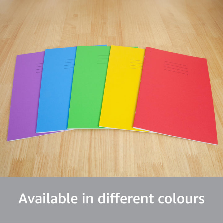 A4 Red Exercise Books, 48 Pages, Pack of 10, 8 mm Ruled