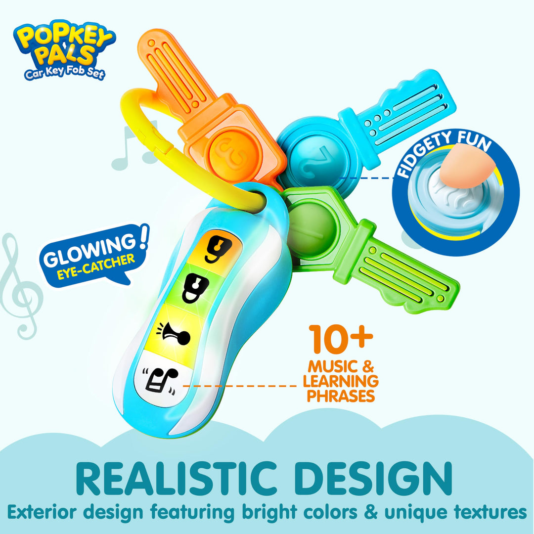 JOYIN Baby Musical Toy Phone and Car Keys Teether Set, 60+ Music and Learning Phrases, Baby Learning Toys 6-12 Months, Toddler Birthday Gifts for 1 2 3+ Year Old Girs Boy Toys