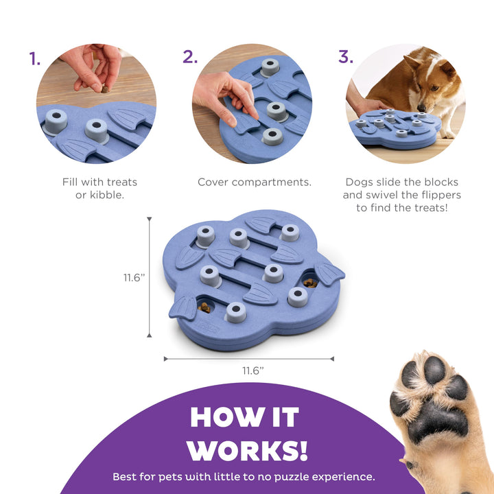 Outward Hound Nina Ottosson Dog Hide N' Slide Purple Interactive Treat Puzzle Dog Toy