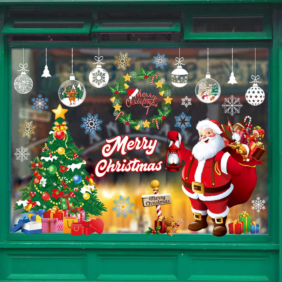Large Reusable Xmas Window Clings