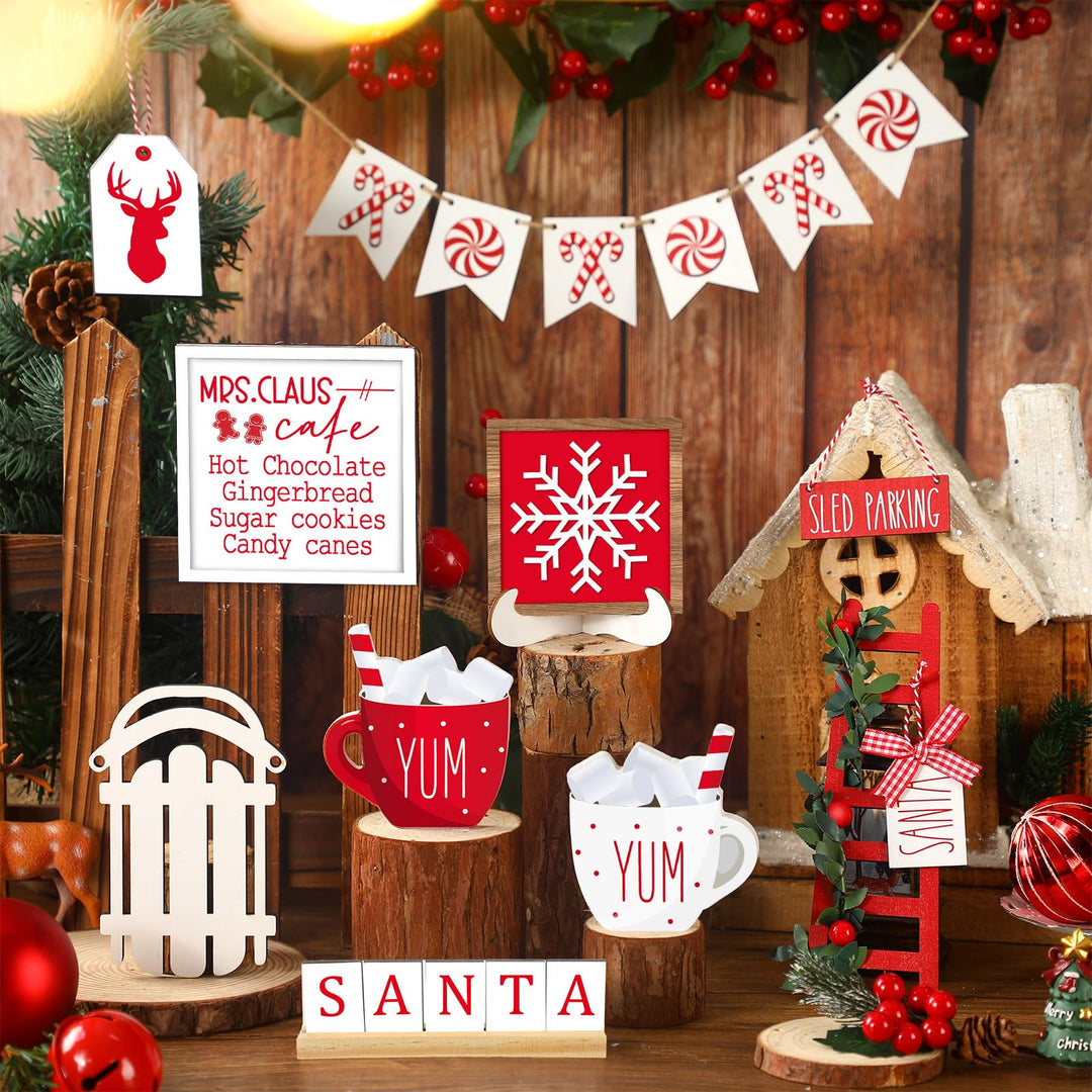 15 Pcs Christmas Tiered Tray Decor