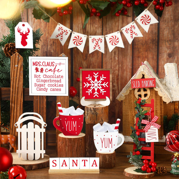 15 Pcs Christmas Tiered Tray Decor