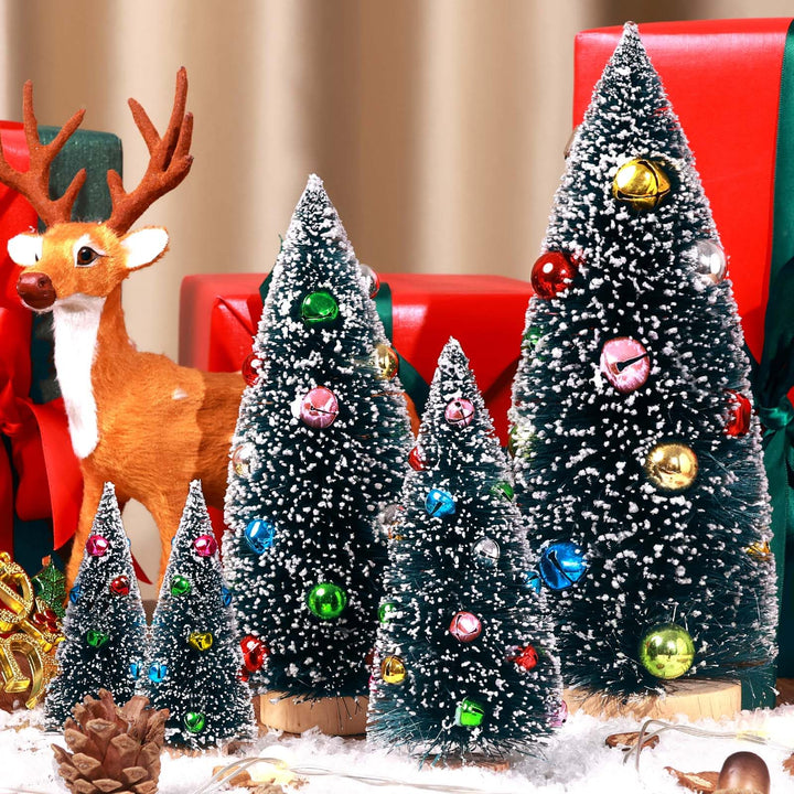 Mini Christmas Trees with Snow & Beads
