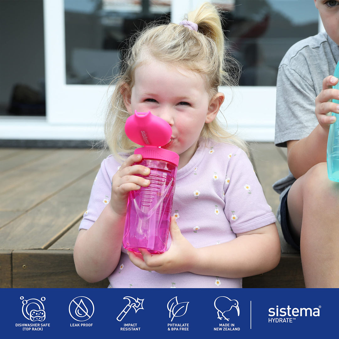 Hydrate Quick Flip Water Bottle - 520ml | BPA Free | With Straw | Assorted Colors