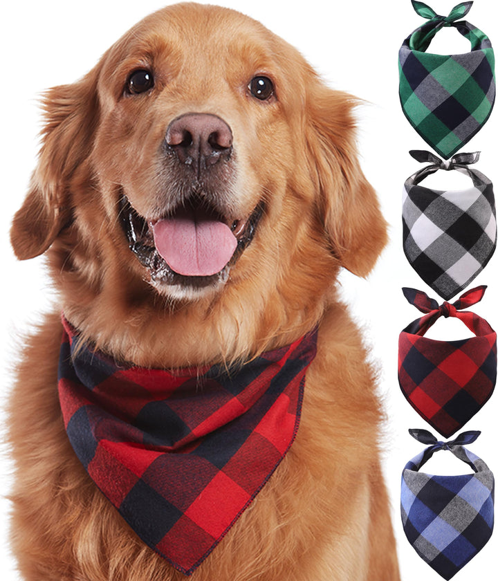 Odi Style Dog Bandana 4 Pack - Dog Bandanas Boy, Girl, Premium Durable Soft Lightweight Fabric,