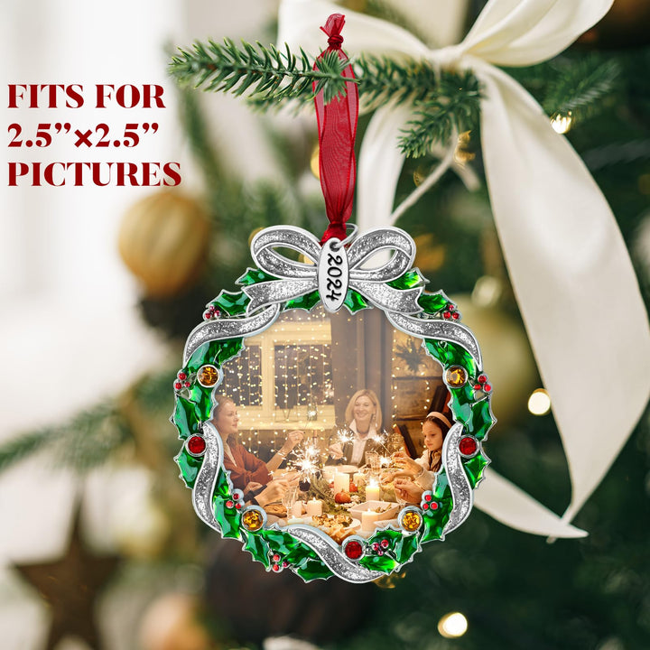 Christmas Wreath Metal Photo Frame Ornament
