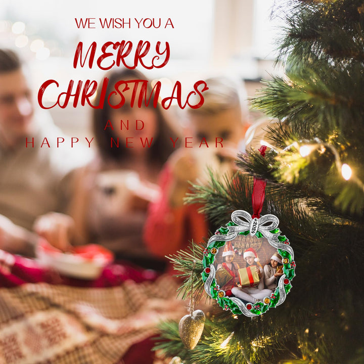 Christmas Wreath Metal Photo Frame Ornament