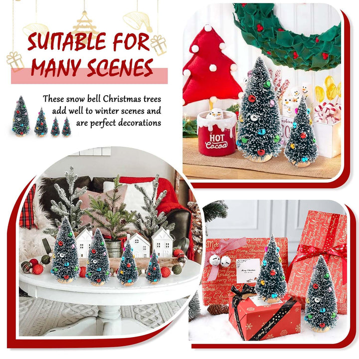 Mini Christmas Trees with Snow & Beads