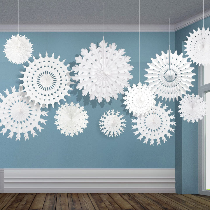 16 Pcs Winter Snowflake Hanging Decorations