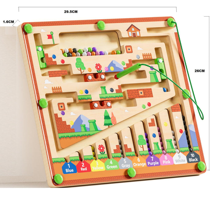 HuaaxtLang Magnetic Color and Number Maze, Montessori Toys for 2 3 4 5 Year Old Boys Girls, Fine Motor Skills Toys for Toddlers, Color Sorting Board, Preschool Learning Resources