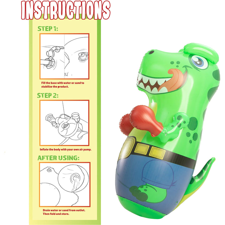 JOYIN Punching Bag for Kids,Inflatable T-Rex Dinosaur Bopper 47 Inches, Freestanding Boxing Bag