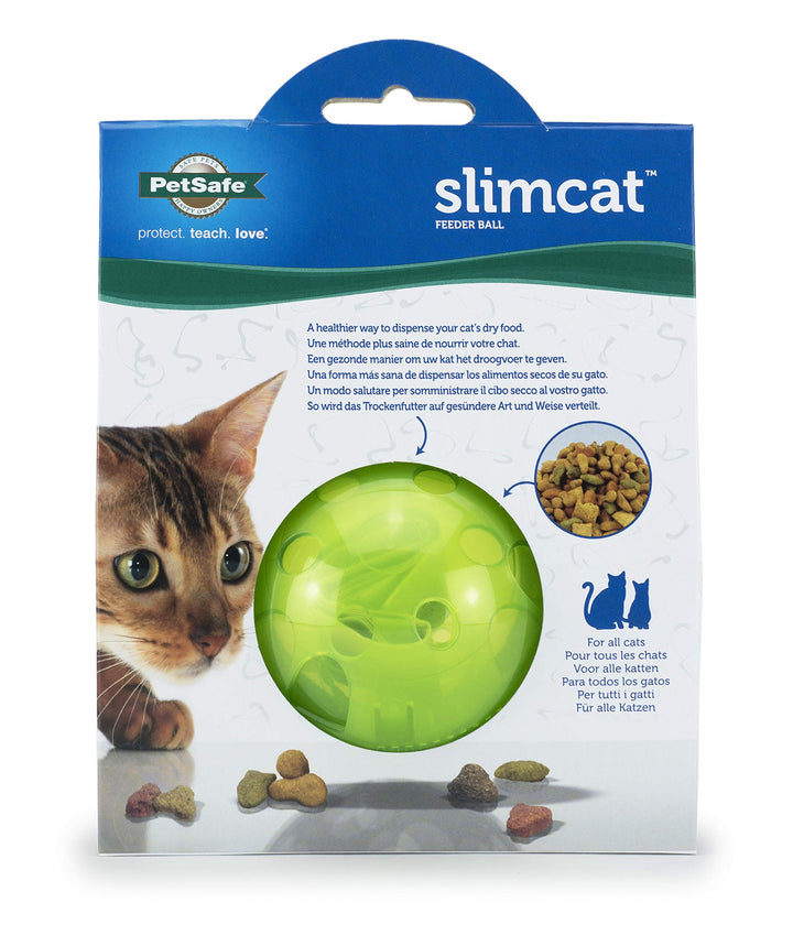 PetSafe Pet Supplies SlimCat Food-Dispensing Cat Toy Green, Treat Toy, Interactive Food Dispenser