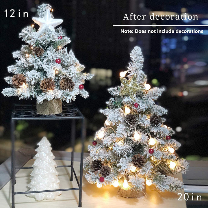20" Snow Flocked Mini Christmas Tree