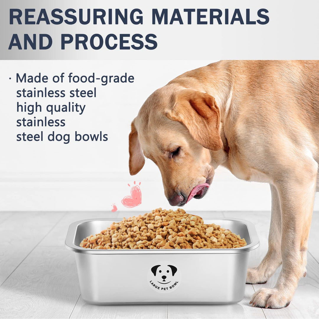 Stainless Steel Dog Bowls for Large Dogs, High Capacity Metal Dog Food Bowls, Desirable Food and Water Bowls for Large, X-Large, and Huge Dog 0.85 Gallons