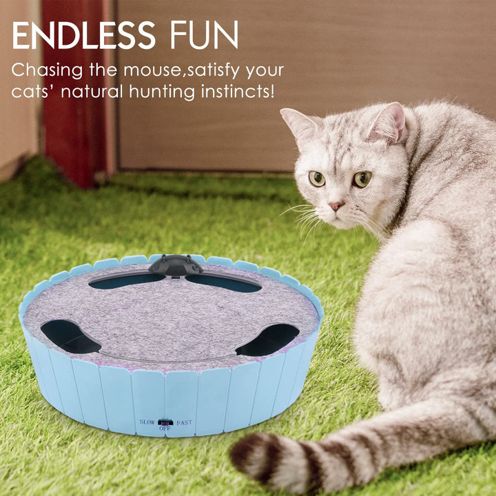 Pawaboo Interactive Cat Toy with Running Mouse, Electronic Motion Cat Toy Automatic Teaser for Indoor Cats