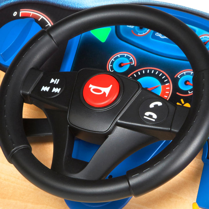 Melissa & Doug Vroom & Zoom Dashboard Toy, Wooden Dashboard, Toy with lights and sound effects, Realistic play steering wheel, Pretend Play, Ages 3,4,5, Gift for Boy or Girl
