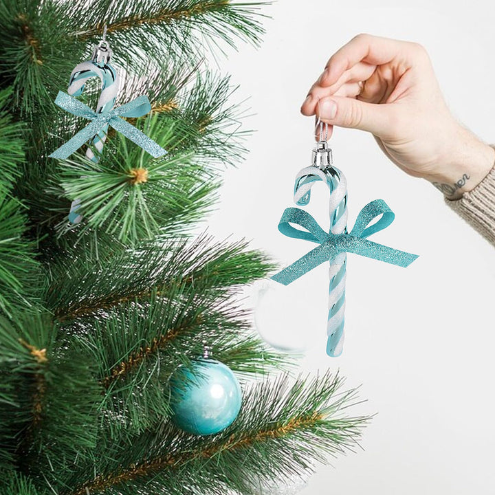Ice Blue Candy Cane Christmas Ornaments