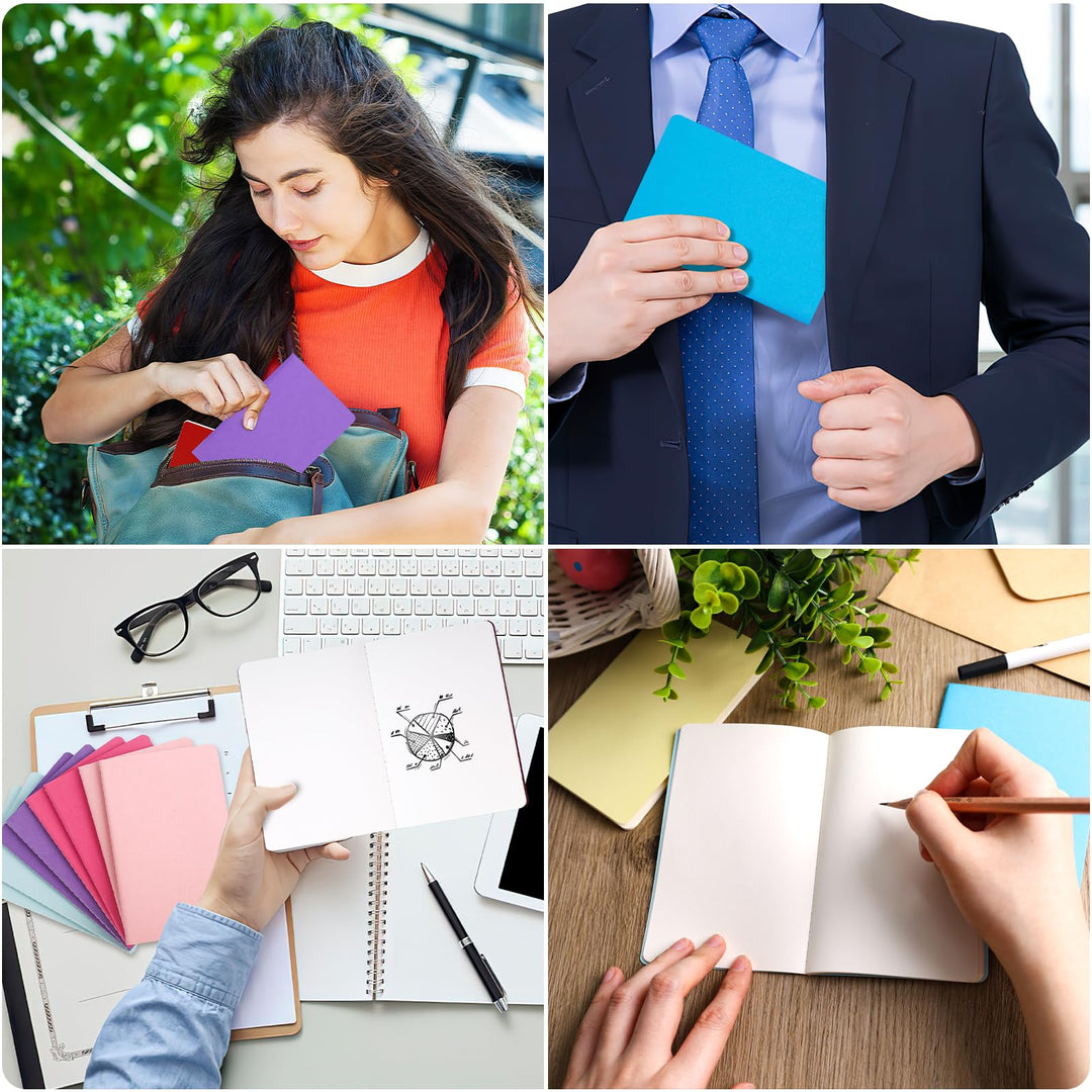 24Pcs A6 Rainbow Blank Notebooks, 48 Pages