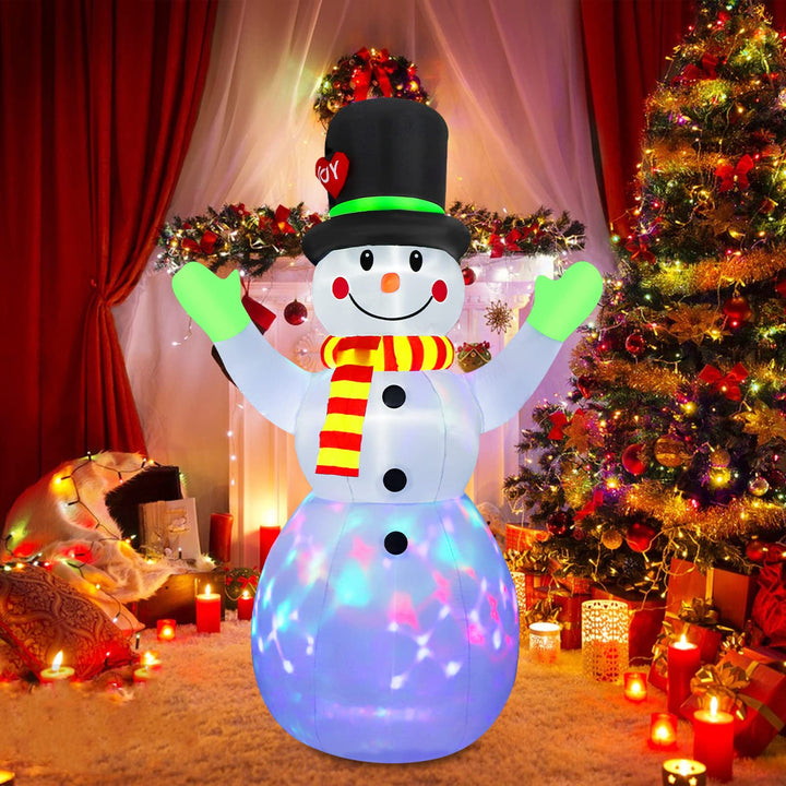7 FT Inflatable Snowman with Rotating LED