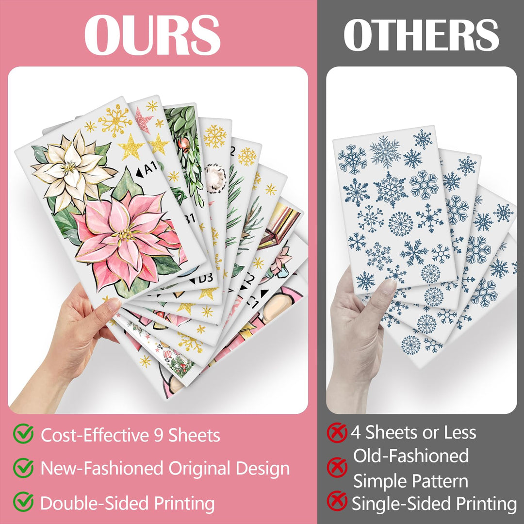 187 PCS Christmas Window Clings