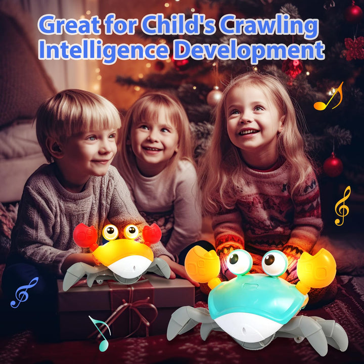 Green Crawling Crab Toys with Light Up, Interactive Musical Toy